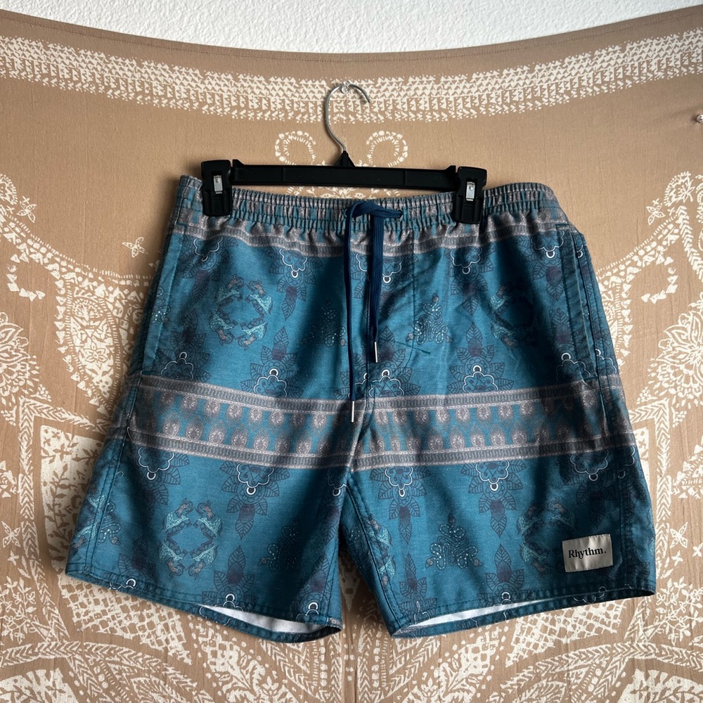 Rhythm. Men’s Paisley Blue Hybrid Shorts